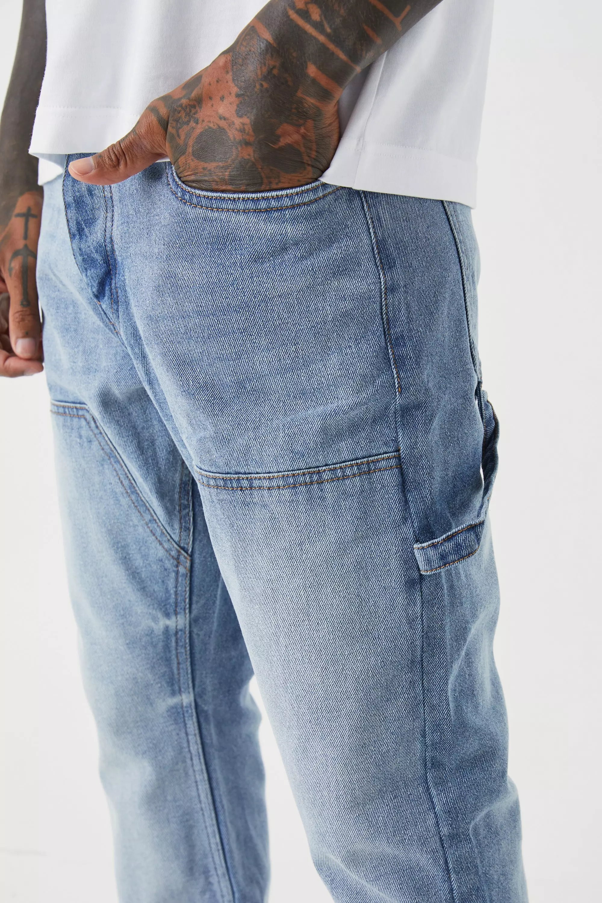 Slim Rigid Flare Carpenter Jeans | boohooMAN USA